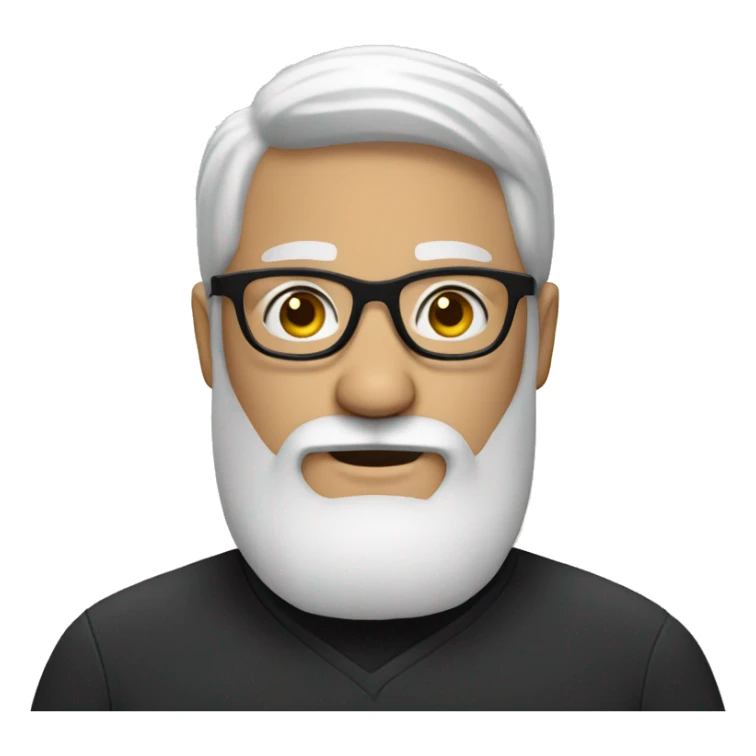 white bearded man with glasses wearing a black gap sticker