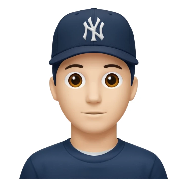 Brimless new york Yankee cap no face just cap sticker