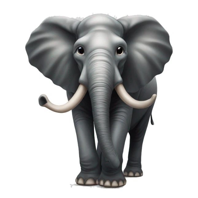 Olifant en mens gemengd in elkaar sticker