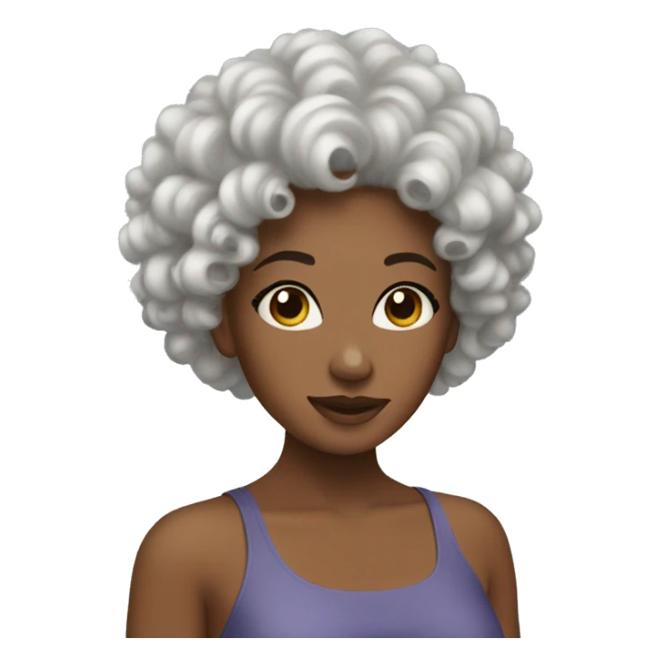 Curly hair girl spa day sticker