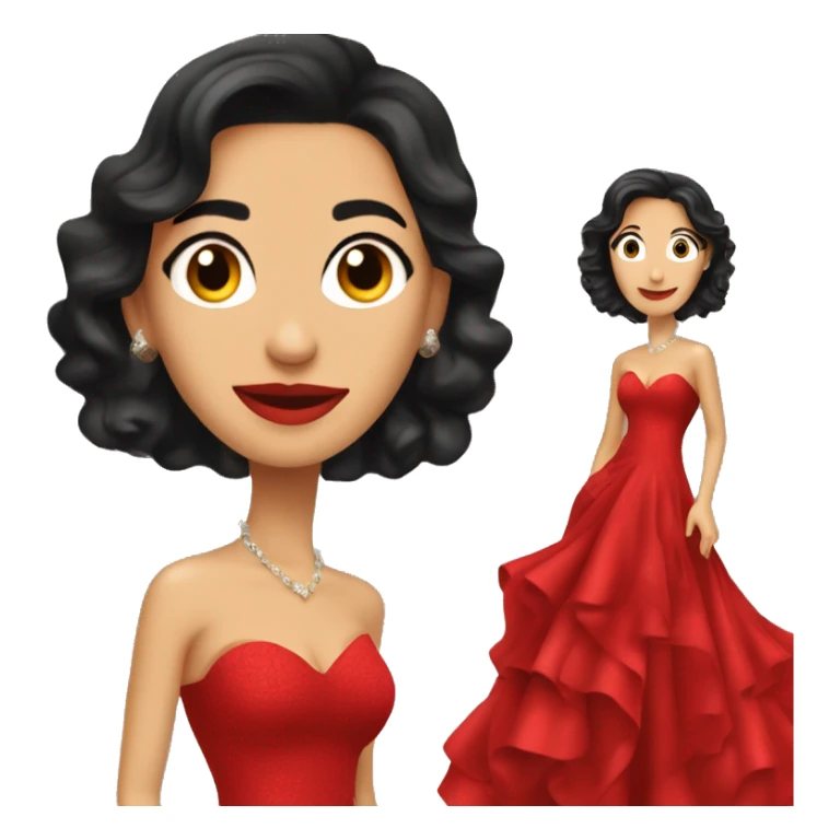 Isabel Díaz Ayuso in a luxurious red dress from a private party.  sticker