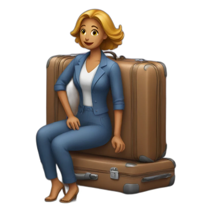 woman-luggage sticker