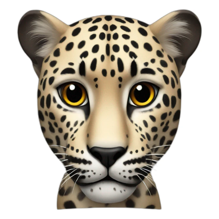 A TOK emoji of a black jaguar, white background sticker