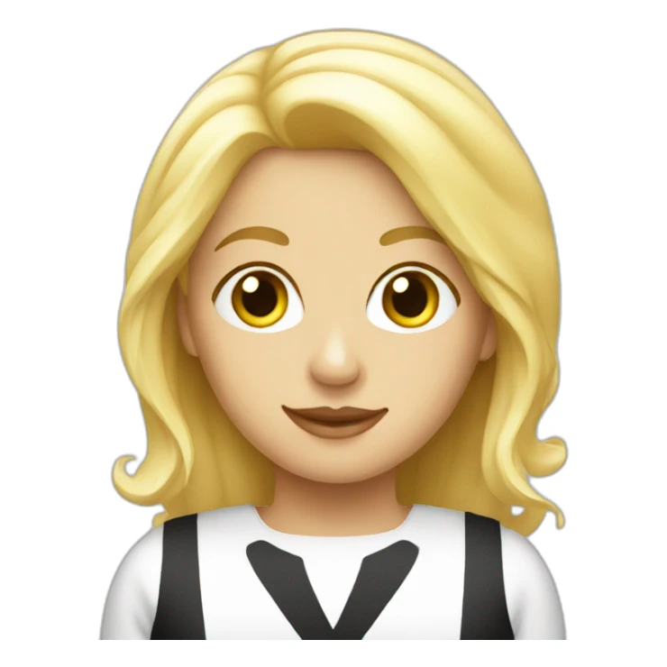 Blonde lady with waiter dress sticker