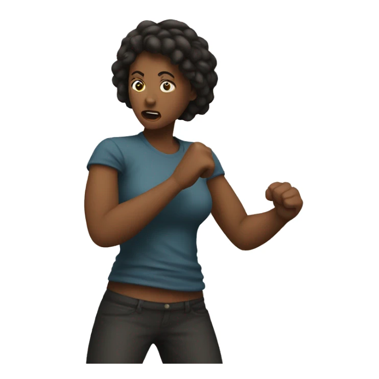 a woman fighting with another woman sticker