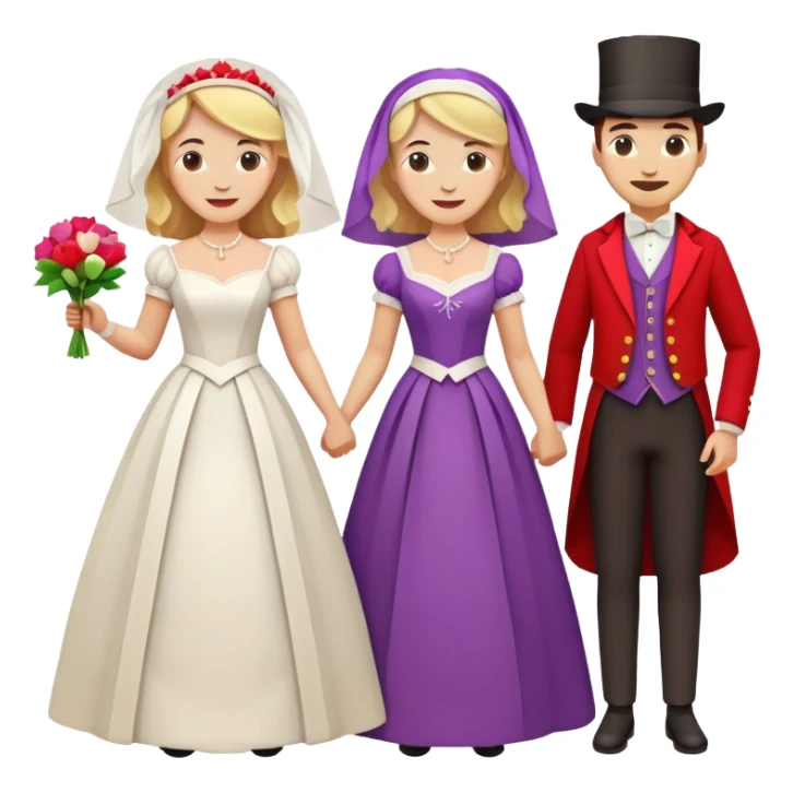 marriage low poly historical WHITE PEOPL sticker