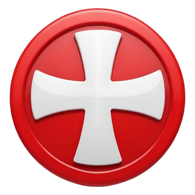 Red circular cross icon, white X(wrong) symbol in center, glossy 3D button style, smooth surface, soft shadow, minimal design, centered composition, high resolution sticker