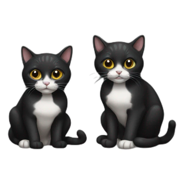 two cat black sticker