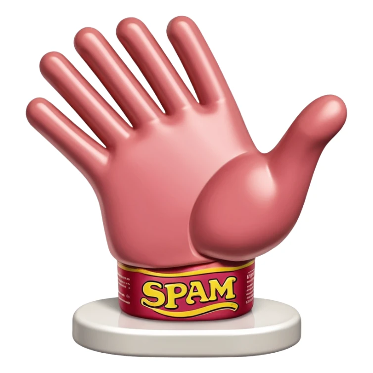 Jeff Koons style spam meat hand sculpture  sticker