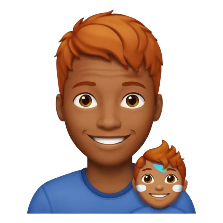 gay Black man with ginger hair, smiling sticker