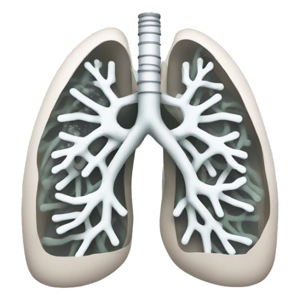 Lungs with tubes goout of the top sticker
