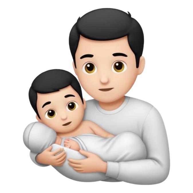 Newborn B&W with male sticker