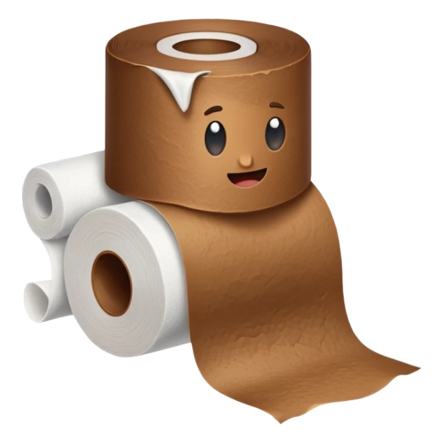 Poop on toilet paper sticker
