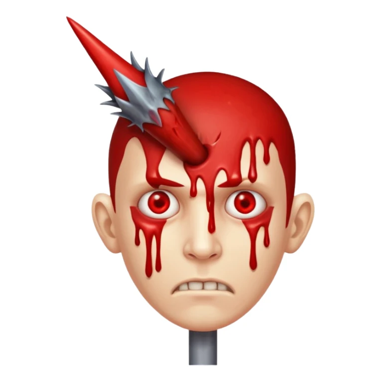 dead white guy's head with x's for eyes on a spike sticker