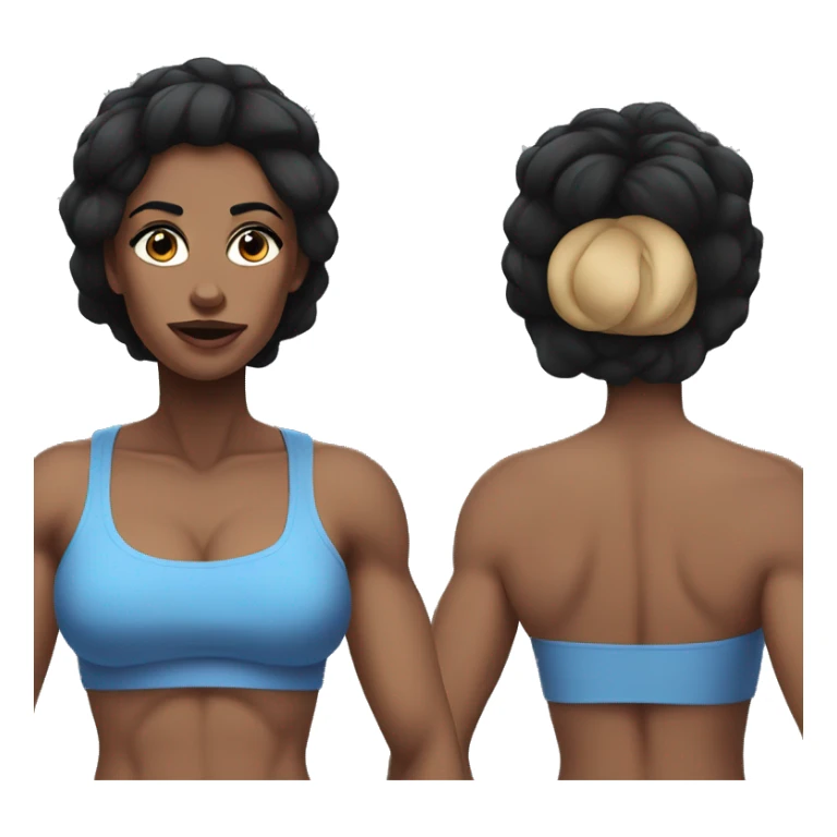 Muscle mommy with blue eyes and black hair sticker