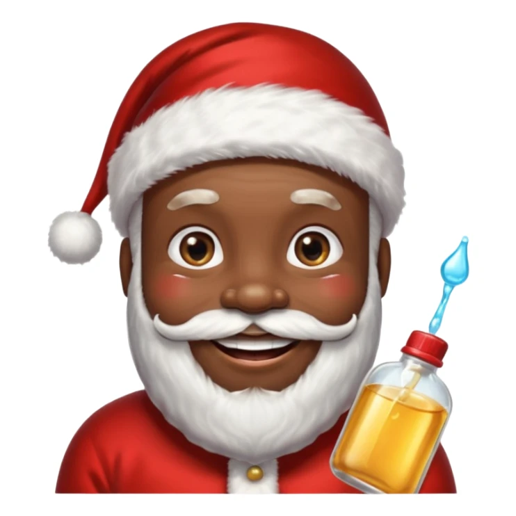 black Santa with baby oil sticker