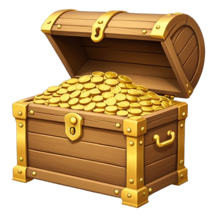 Treasure Chest – Wooden chest filled with gold sticker