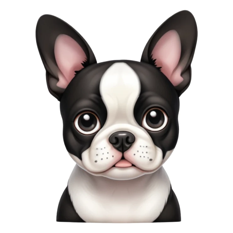 boston terrier with folded ears and really really big eyes sticker