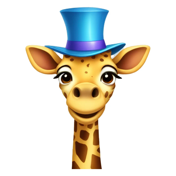 The Geoffrey the Giraffe wearing a birthday blue hat HD styled cartoon sticker