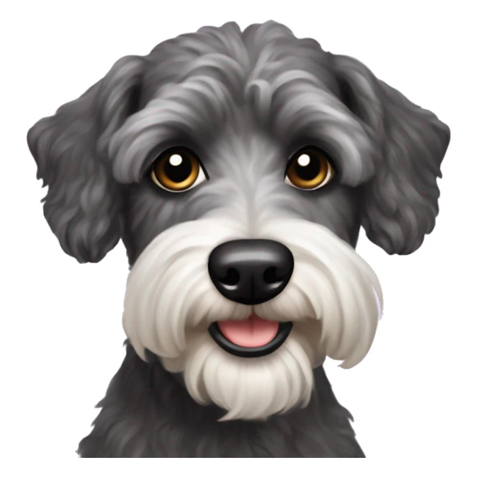 schnauzer poodle mix dog portrait sticker