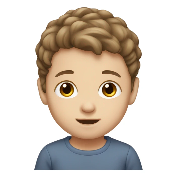 newborn white boy with brown hair sticker