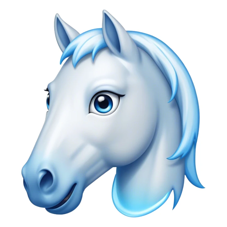 Cinematic Comical White Horse Portrait Emoji, Head tilted dramatically with an exaggeratedly amused expression, featuring a striking white fur with a glossy finish and wide, expressive blue eyes filled with playful disbelief, Simplified yet hilariously expressive features, highly detailed, glowing with a slightly sassy glow, high shine, dramatic yet playful, stylized with an air of cheeky mischief, bright and endearing, soft glowing outline, capturing the essence of a spirited and over-the-top horse, so meme-worthy it feels like it could side-eye its way into internet fame instantly! sticker