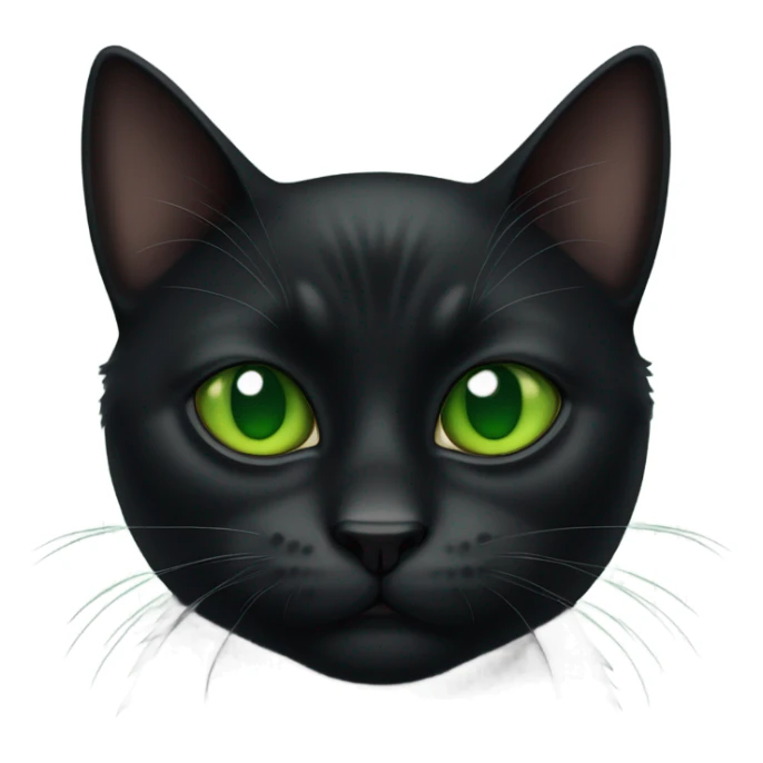 Black cat sort of cranky with green eyes sticker
