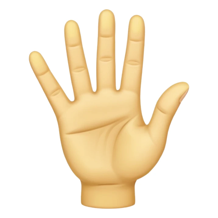 hand needs not be deformed.  NORMAL yellow hand holding up 4 fingers with thumb crossed on palm sticker