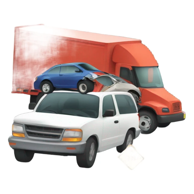 Car crashing into a truck sticker