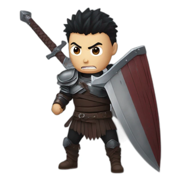 angry berserk guts carrying huge sword without guard sticker