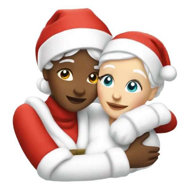 white mrs claus hugging white mrs claus sticker