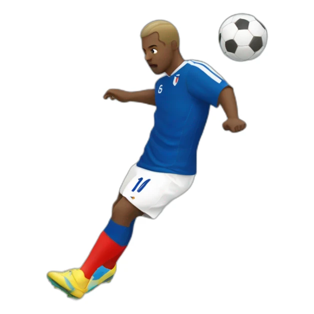 White French football player shooting the ball sticker