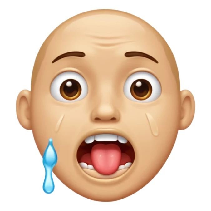 Guy drooling saliva coming out of mouth sticker