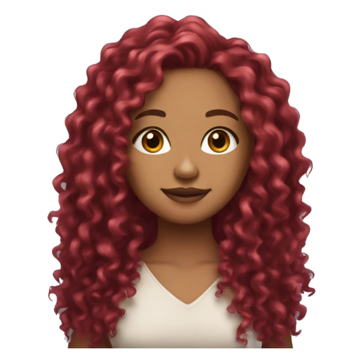 beautiful light skin with long burgundy curly hair  sticker