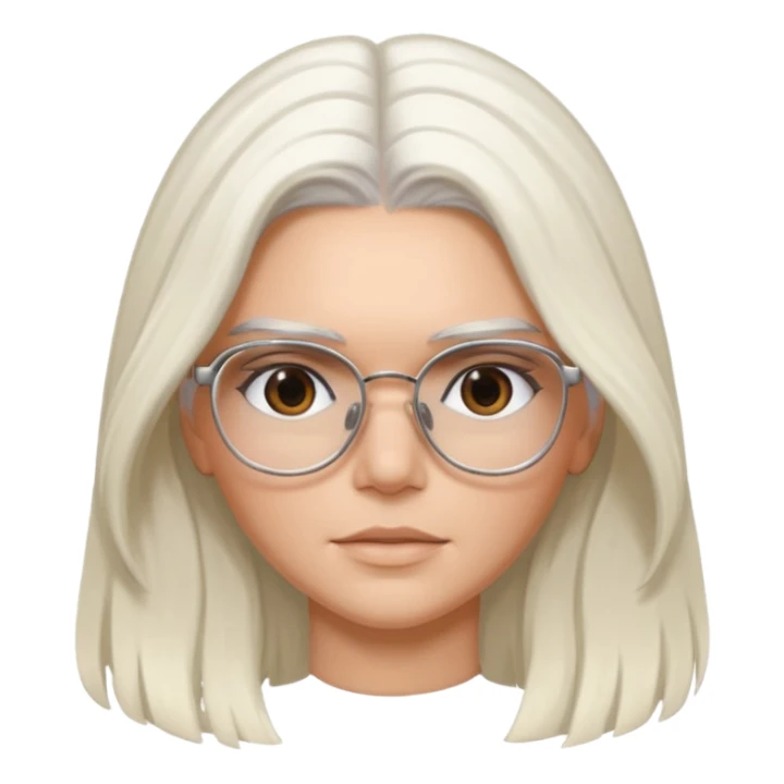 kendall jenner with long white hair and glasses sticker