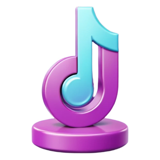 Purple and Cian Symbol of TikTok app sticker