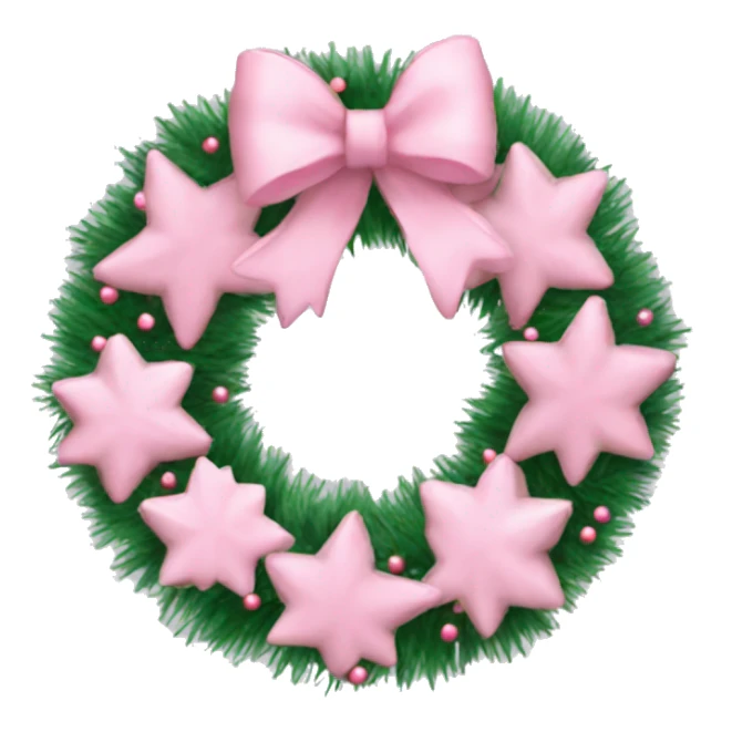 baby pink christmas wreath sticker