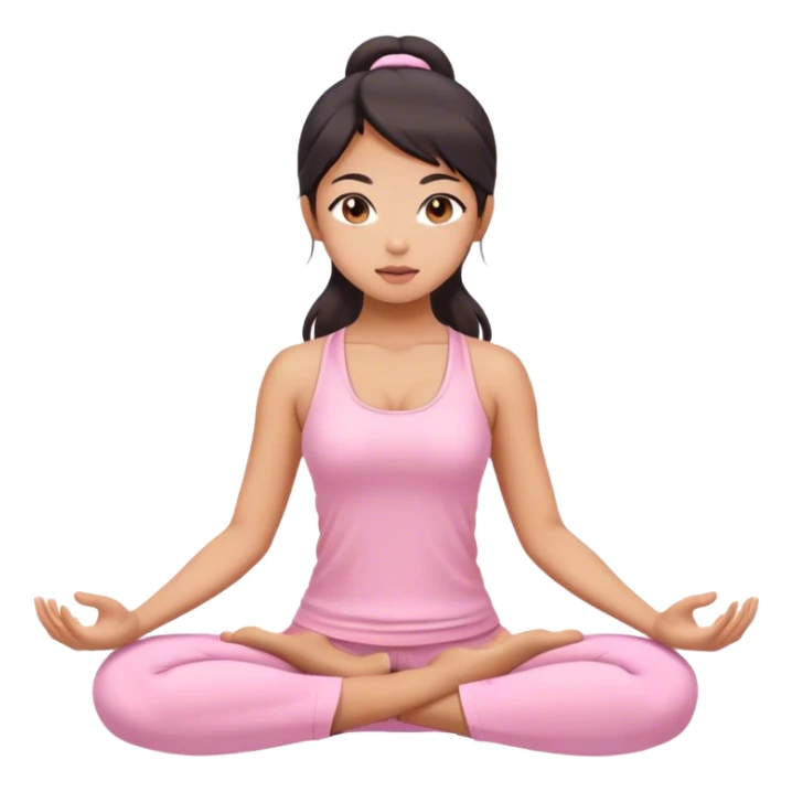 asian yoga girl light pink clothes  sticker