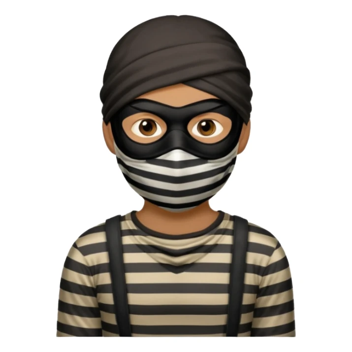 thief, with stripped shirt, facemask, thief mask. sticker