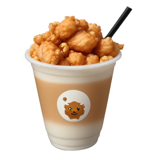Buffalo popcorn chicken and boba milk tea  sticker