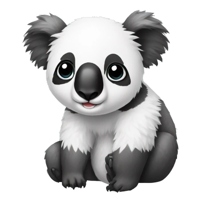koala with black and white fur like a panda sticker
