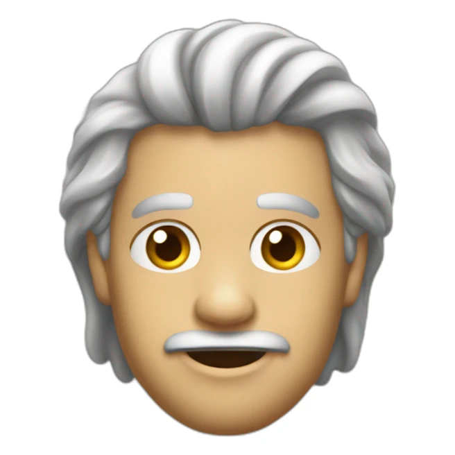 Menino com cabelo partido no meio, usando terno sticker