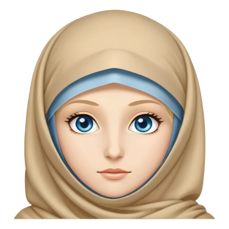 Blond girl blue eyes wearing niqab long eyelashes  sticker