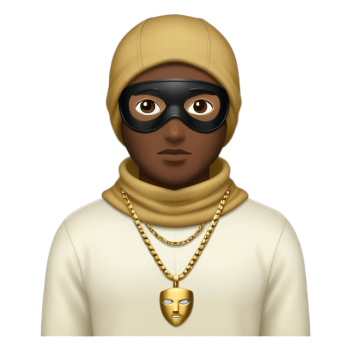 Men with ski mask and gold necklace  sticker