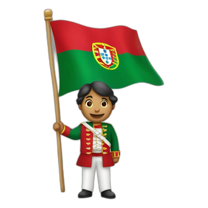 Homme avec un drapeau du Portugal sticker