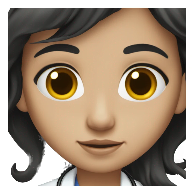 doctor, black hair, girl, white skin, brown eyes sticker