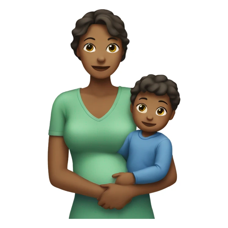 Mom with baby boy sticker