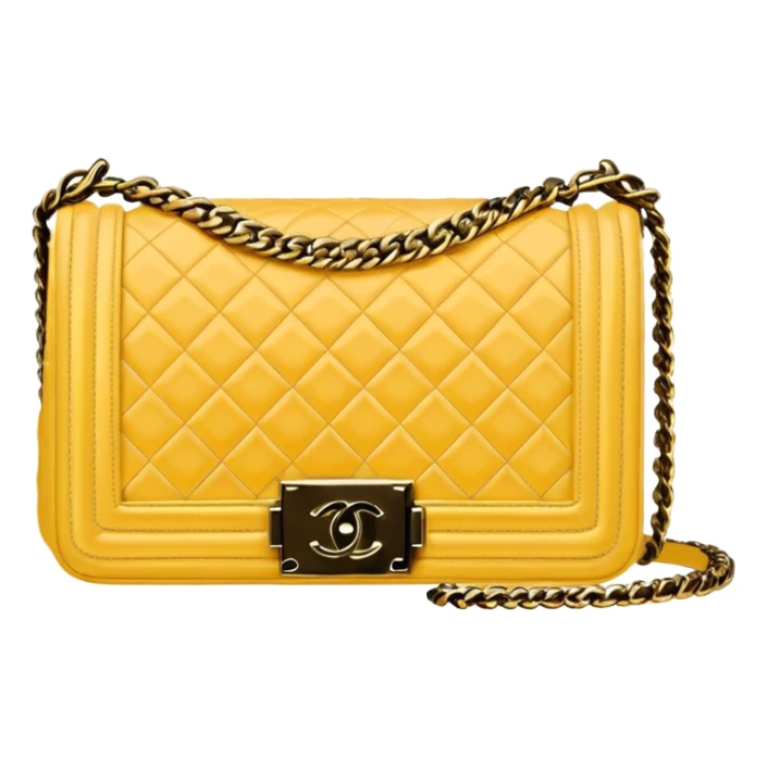 light yellow chanel le boy gold chain bag sticker