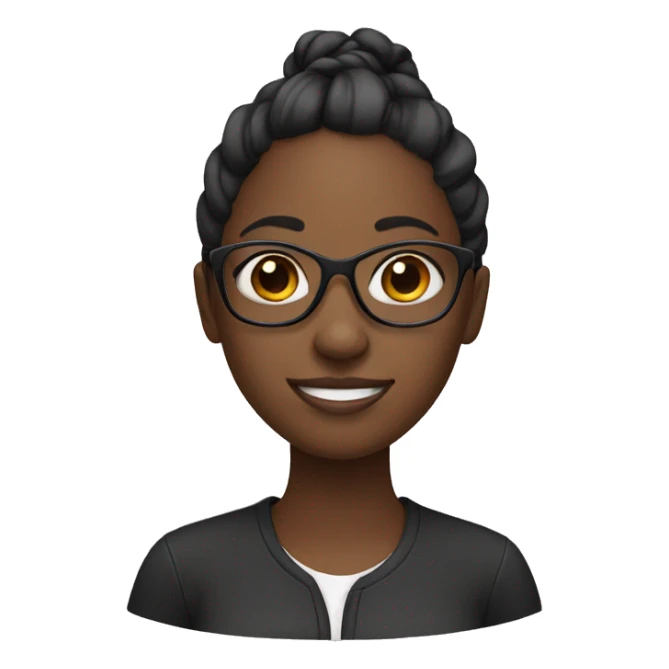Black girl with glasses with ponytail sticker
