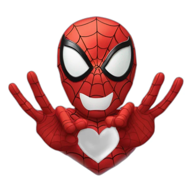 Spider-man makes a heart with his hands sticker